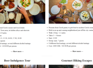 Realizované stránky - Prague Food Tour